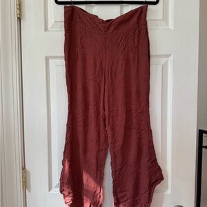 Free People Terracotta Wide Leg Ankle Pants, Size M